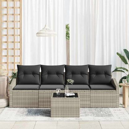 Garten-Sofa-Set 5 pcs Hellgrau und Dunkelgrau 55 x 55 x 37 cm