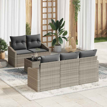Garten-Sofa-Set 6 pcs Hellgrau, Dunkelgrau 55 x 55 x 37 cm