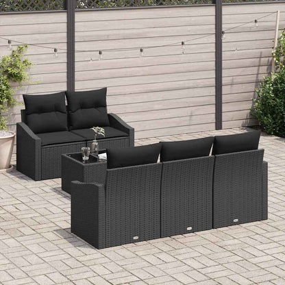 Garten-Sofa-Set mit Kissen 6 pcs Schwarz 55 x 55 x 37 cm