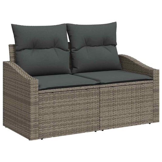 Garten-Sofa-Set mit Kissen 7 pcs Grau 55 x 55 x 37 cm