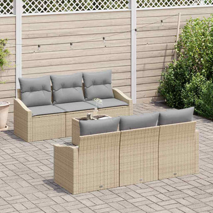 Garten-Sofa-Set mit Kissen 7 pcs Beige, Grau 55 x 55 x 37 cm