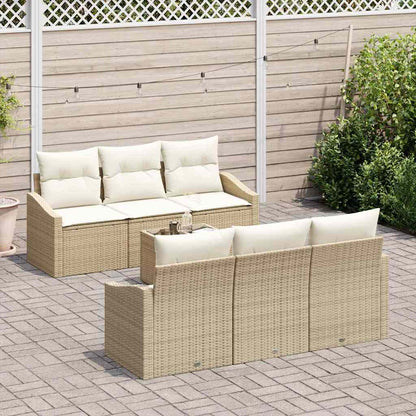 Garten-Sofa-Set mit Kissen 7 pcs Beige, Creme 55 x 55 x 37 cm