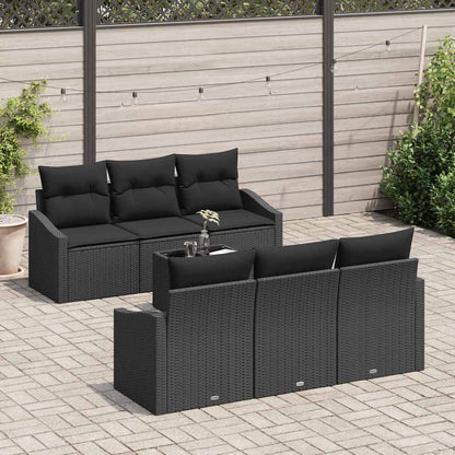 Garten-Sofa-Set mit Kissen 7 pcs Schwarz 55 x 55 x 37 cm