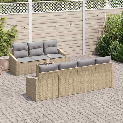 Garten-Sofa-Set mit Kissen 8 pcs Beige, Grau 55 x 55 x 37 cm