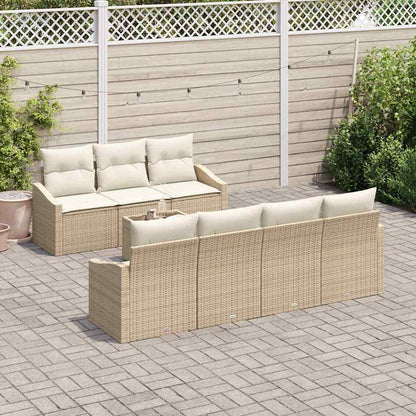 Garten-Sofa-Set mit Kissen 8 pcs Beige, Creme 55 x 55 x 37 cm