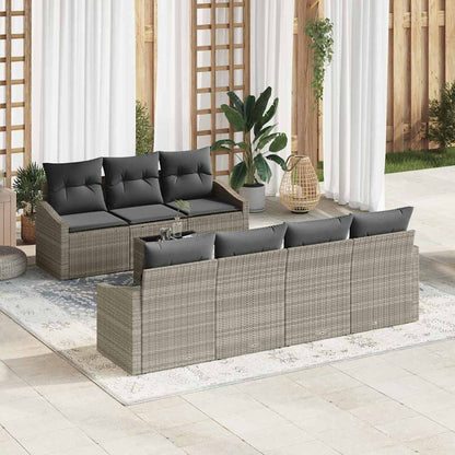 Garten-Sofa-Set 8 pcs Hellgrau, Dunkelgrau 55 x 55 x 37 cm