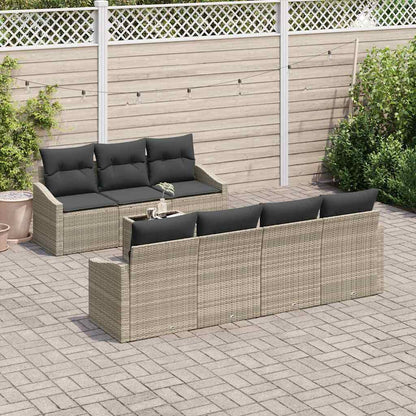 Garten-Sofa-Set 8 pcs Hellgrau, Dunkelgrau 55 x 55 x 37 cm