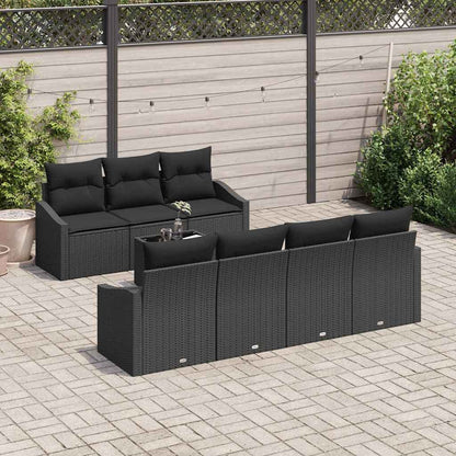 Garten-Sofa-Set mit Kissen 8 pcs Schwarz 55 x 55 x 37 cm