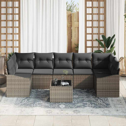 Garten-Sofa-Set mit Kissen Manuell 8 pcs Grau 55 x 55 x 37 cm