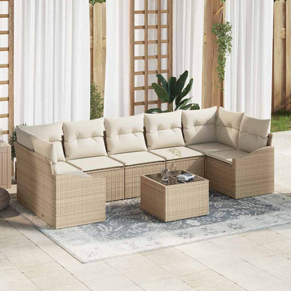 Garten-Sofa-Set mit Kissen 8 pcs Beige, Creme 55 x 55 x 37 cm