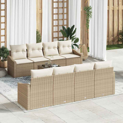 Garten-Sofa-Set mit Kissen 7 pcs Beige, Creme 55 x 55 x 37 cm