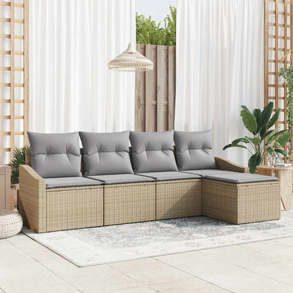Garten Essgruppe mit Kissen mit Speicher 5 pcs Beige, Hellgrau