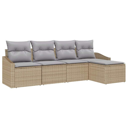 Garten Essgruppe mit Kissen mit Speicher 5 pcs Beige, Hellgrau