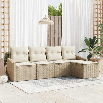 Garten Essgruppe mit Kissen mit Speicher 5 pcs Beige, Creme