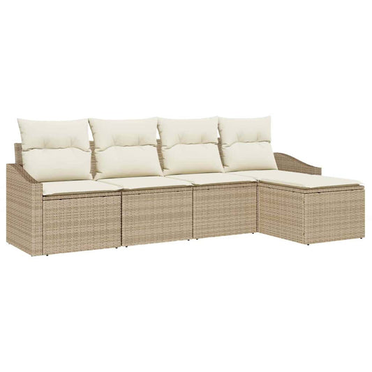 Garten Essgruppe mit Kissen mit Speicher 5 pcs Beige, Creme