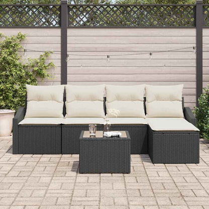 Garten Essgruppe mit Kissen mit Speicher 5 pcs Braun und Creme