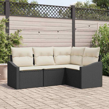 Garten Essgruppe mit Kissen 4 pcs Schwarz und Creme