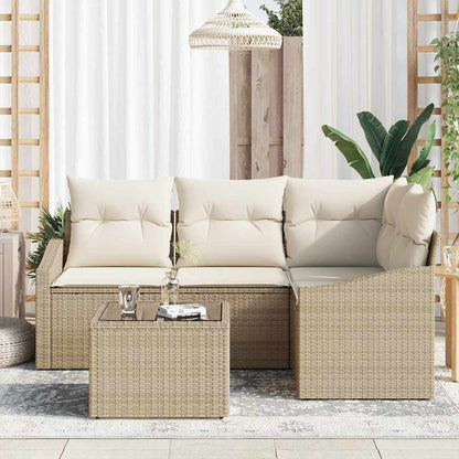 Garten Essgruppe mit Kissen mit Speicher 5 pcs Beige, Creme