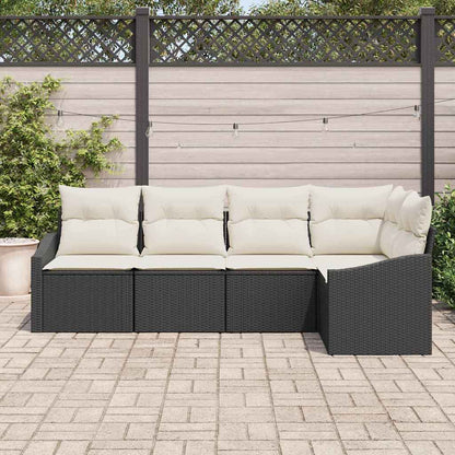 Garten Essgruppe mit Kissen 5 pcs Schwarz und Creme