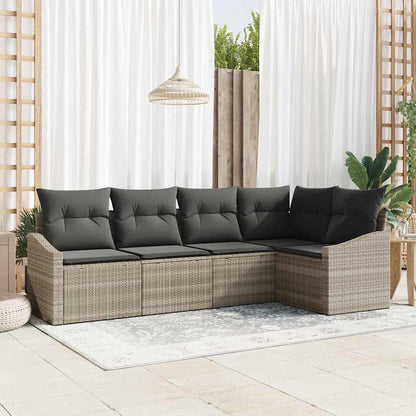Garten Essgruppe mit Kissen mit Speicher 5 pcs Hellgrau