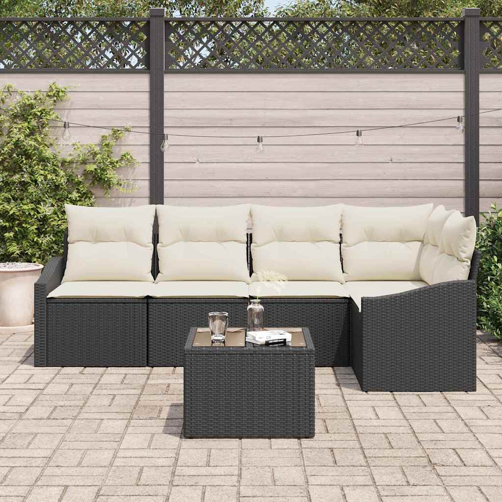 Garten Essgruppe mit Kissen mit Speicher 6 pcs Braun und Creme