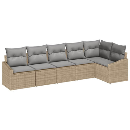 Garten Essgruppe mit Kissen mit Speicher 6 pcs Beige, Hellgrau