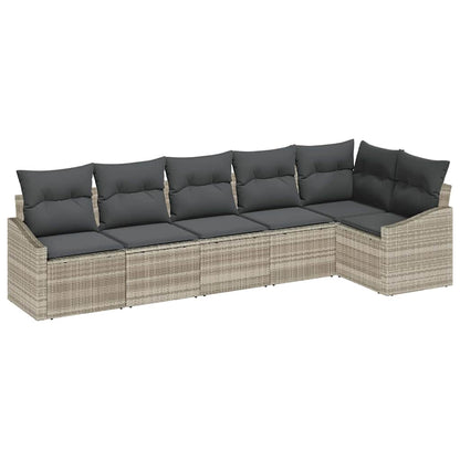 Garten Essgruppe mit Kissen mit Speicher 6 pcs Hellgrau