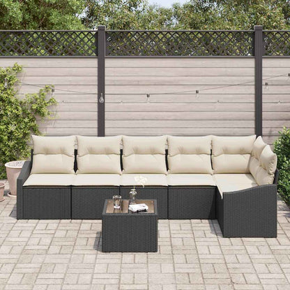 Garten Essgruppe mit Kissen mit Speicher 7 pcs Braun und Creme