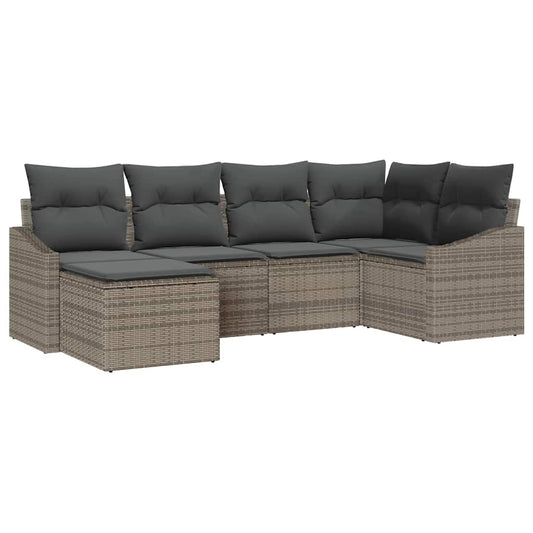 Garten Essgruppe mit Kissen mit Speicher 6 pcs Grau