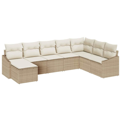 Garten Essgruppe mit Kissen mit Speicher 8 pcs Beige, Creme