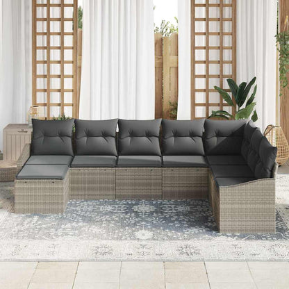 Garten Essgruppe mit Kissen mit Speicher 8 pcs Hellgrau