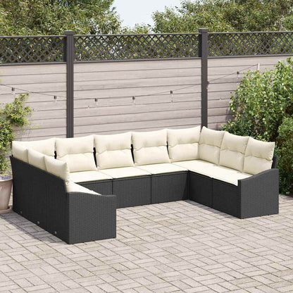 Garten Essgruppe mit Kissen 9 pcs Schwarz und Creme