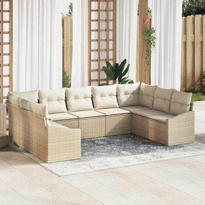 Garten Essgruppe mit Kissen mit Speicher 9 pcs Beige, Creme
