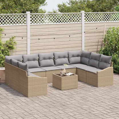 Garten Essgruppe mit Kissen mit Speicher 10 pcs Beige, Hellgrau