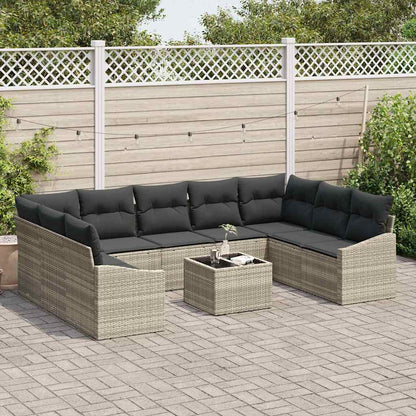 Garten Essgruppe mit Kissen mit Speicher 10 pcs Hellgrau