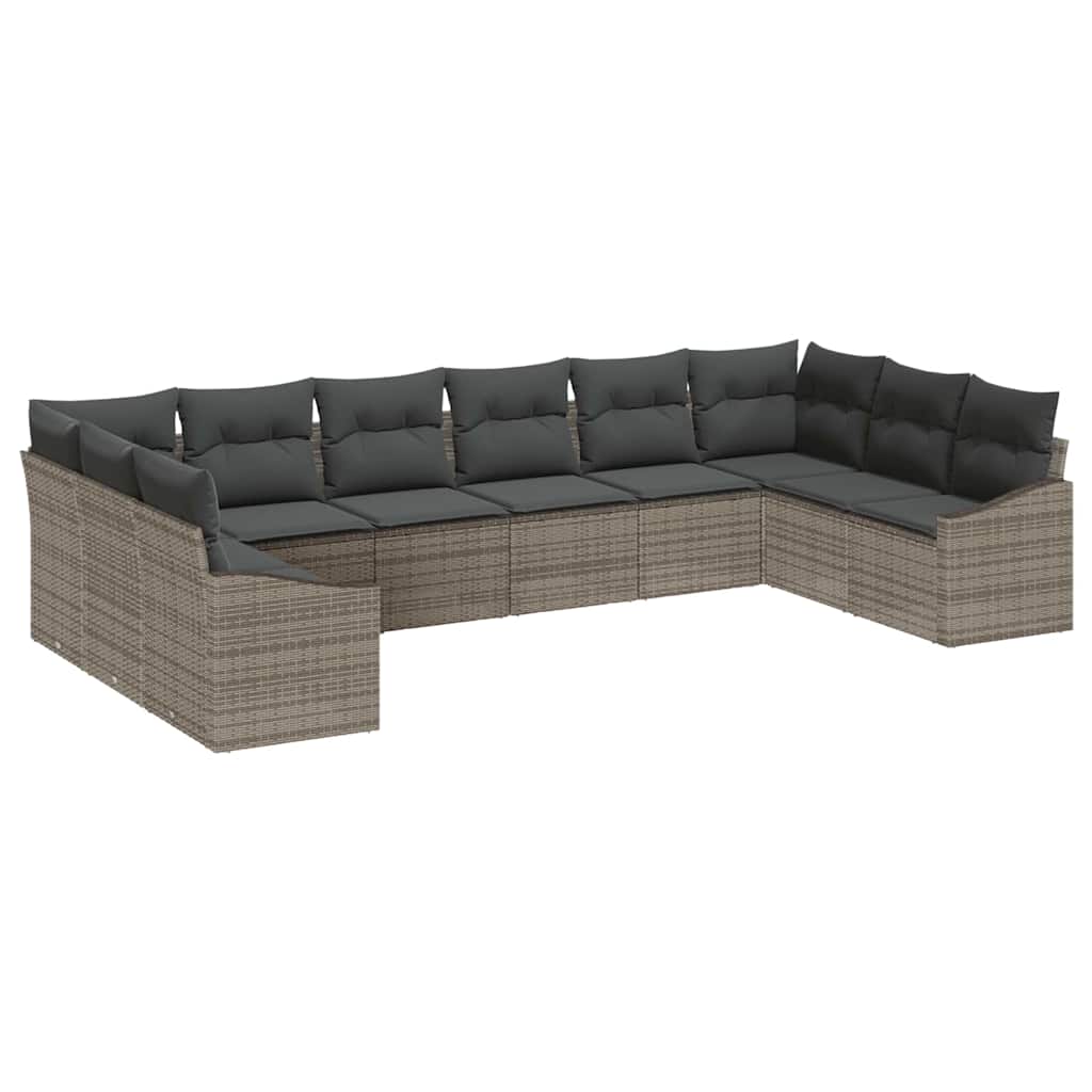 Garten Essgruppe mit Kissen mit Speicher 10 pcs Grau