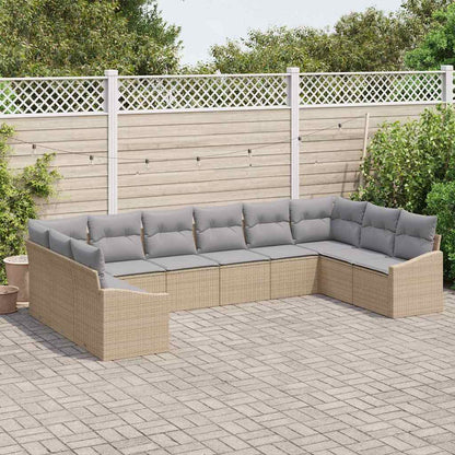 Garten Essgruppe mit Kissen 10 pcs Beige und Hellgrau