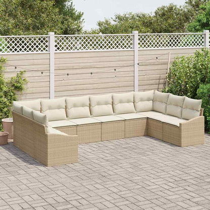 Garten Essgruppe mit Kissen mit Speicher 10 pcs Beige, Creme