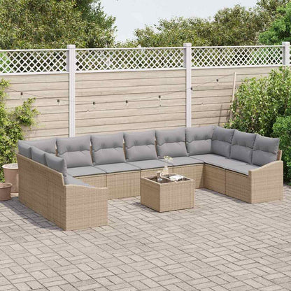 Garten Essgruppe mit Kissen mit Speicher 11 pcs Beige, Hellgrau
