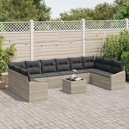 Garten Essgruppe mit Kissen mit Speicher 11 pcs Hellgrau