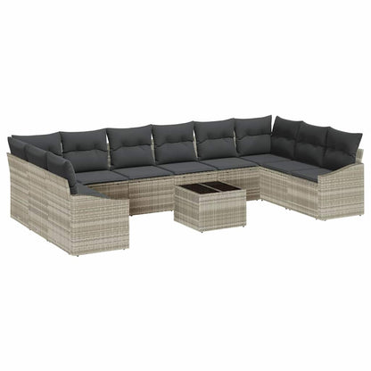 Garten Essgruppe mit Kissen mit Speicher 11 pcs Hellgrau