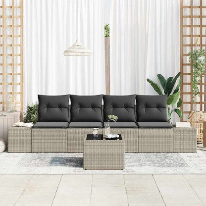 Garten-Sofa-Set 5 pcs Hellgrau, Dunkelgrau 55 x 55 x 37 cm