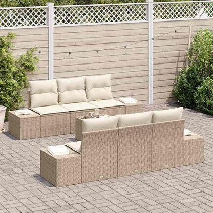 Garten-Sofa-Set mit Kissen 7 pcs Beige, Creme 55 x 55 x 37 cm
