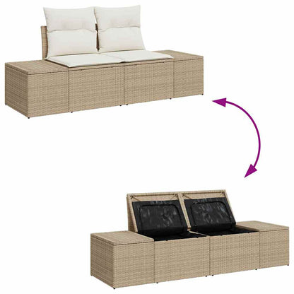 Garten-Sofa-Set mit Kissen 7 pcs Beige, Creme 55 x 55 x 37 cm