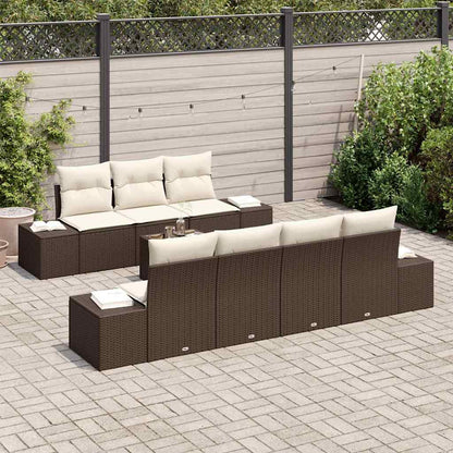 Garten-Sofa-Set mit Kissen 8 pcs Braun, Creme 55 x 55 x 37 cm
