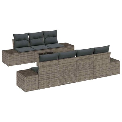 Garten-Sofa-Set mit Kissen 8 pcs Grau 55 x 55 x 37 cm