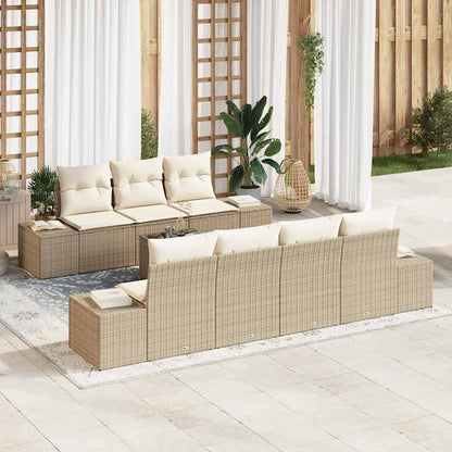 Garten-Sofa-Set mit Kissen 8 pcs Beige, Creme 55 x 55 x 37 cm