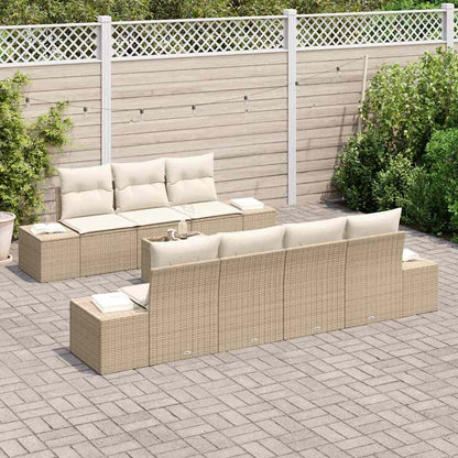 Garten-Sofa-Set mit Kissen 8 pcs Beige, Creme 55 x 55 x 37 cm
