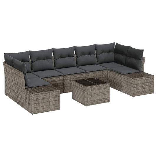 Garten-Sofa-Set mit Kissen 8 pcs Grau 55 x 55 x 37 cm