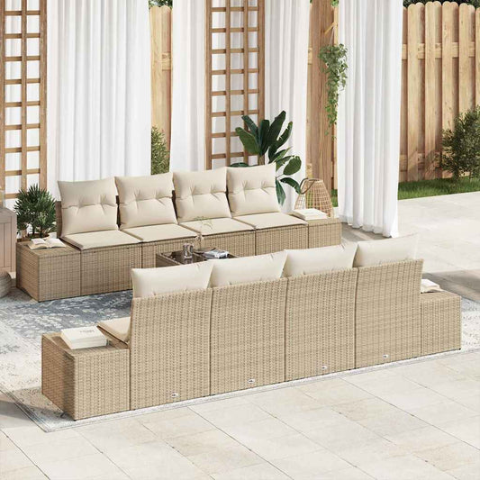 Garten-Sofa-Set mit Kissen 7 pcs Beige, Creme 55 x 55 x 37 cm